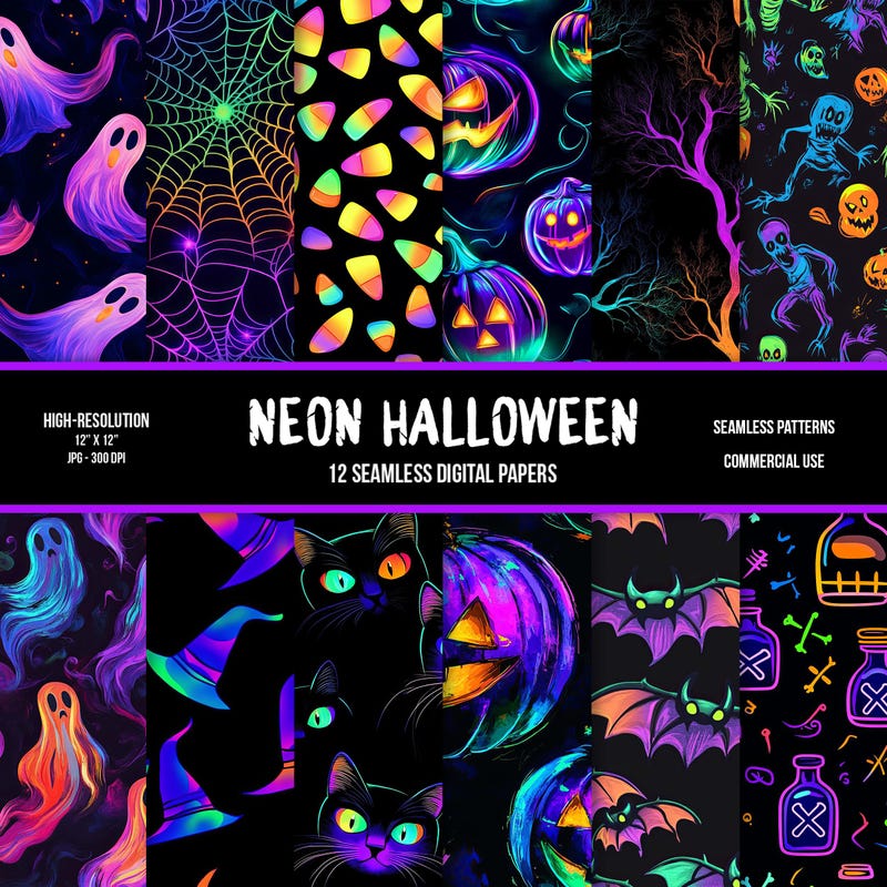 Neon Bats Pattern - Etsy