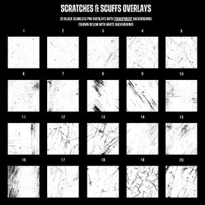 Transparent Scuff Image Scratches and Scuffs Texture Overlays: Seamless Light & Dark Pngs ...