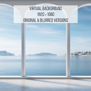 Italian Coast-inspired Virtual Meeting Background | Backdrop | Zoom | Microsoft Teams | WebEx | Google Meet | Skype | Instant Download