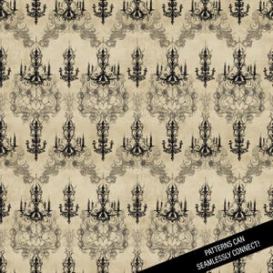 Gothic Halloween Seamless Digital Paper | Commercial Use | JPG | Bats ...