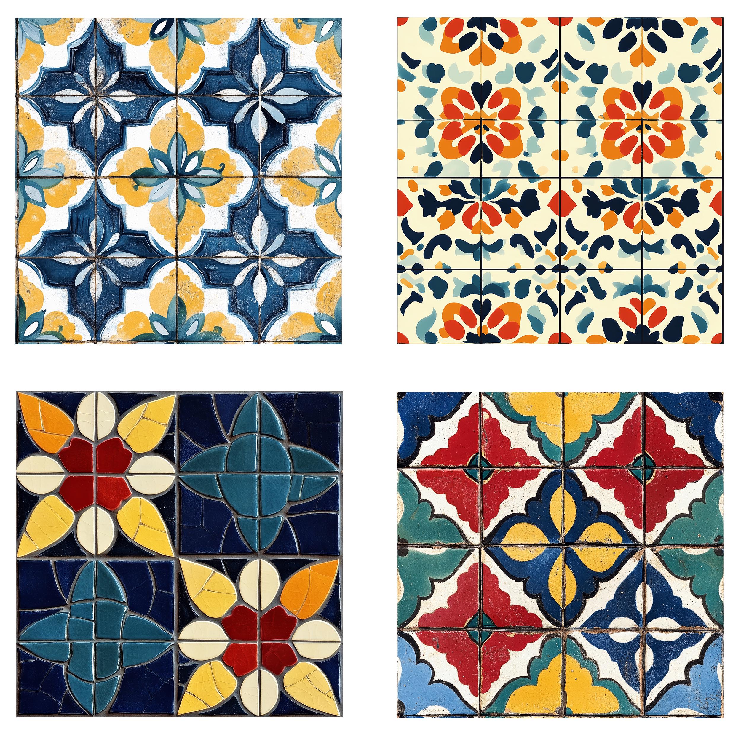 Spanish Tiles Digital Paper: Seamless Mediterranean Tile Patterns ...