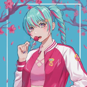 Hatsune Miku Vocaloid Sakura Miku Mini Poster Art Print