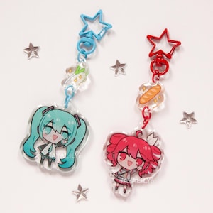 Hatsune Miku & Kasane Teto Vocaloid Acrylic Keychains