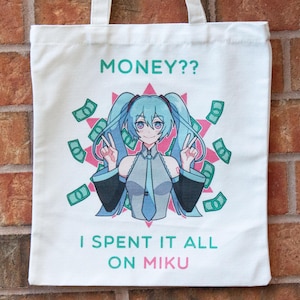 Hatsune Miku Vocaloid Kawaii Canvas Tote Bag