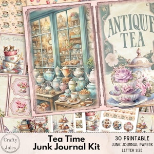 Tea Time Junk Journal Kit: English Teatime Ephemera (Digital Download)