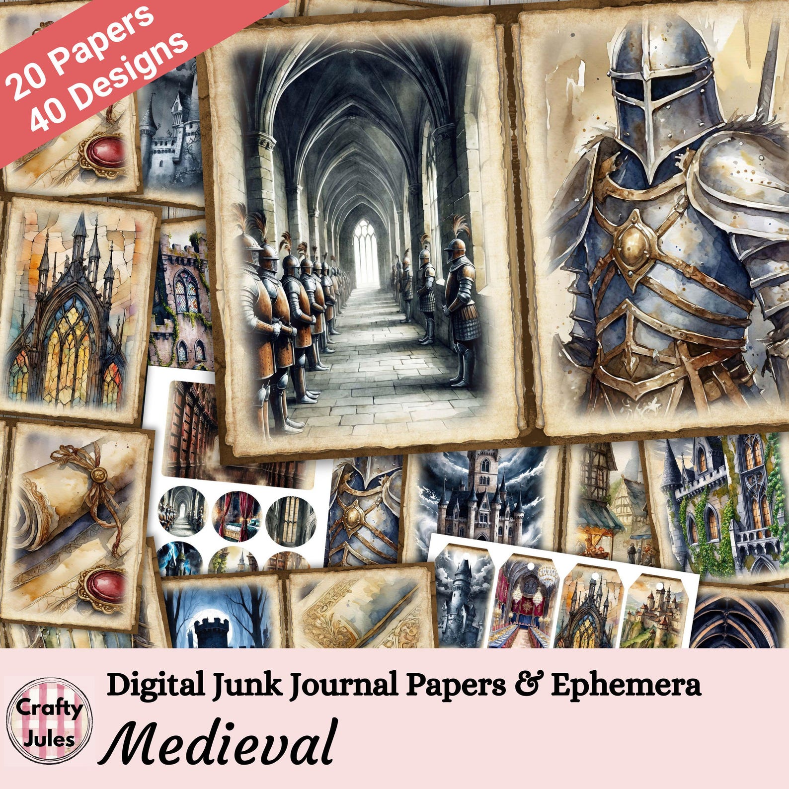 Medieval Junk Journal Papers, Historical Scrapbook Pages and Ephemera ...