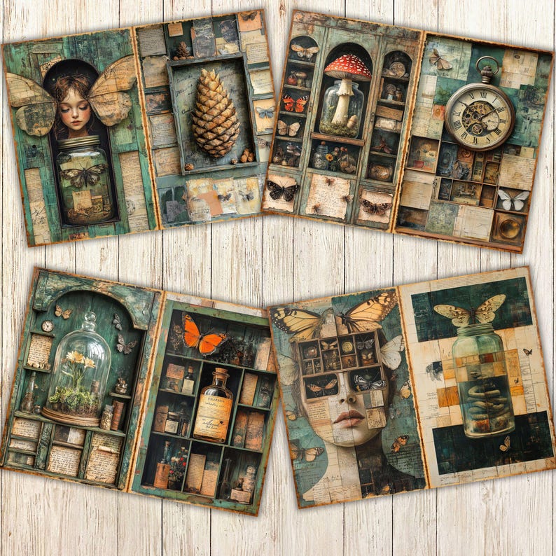 Curiosity Journal Curiosity Cabinet Junk Journal Papers and Cards, Printable Victorian ...