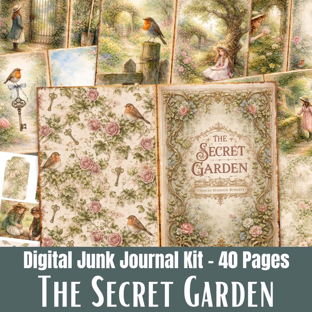 The Secret Garden Junk Journal Kit, Children's DIY Book, Nostalgic ...