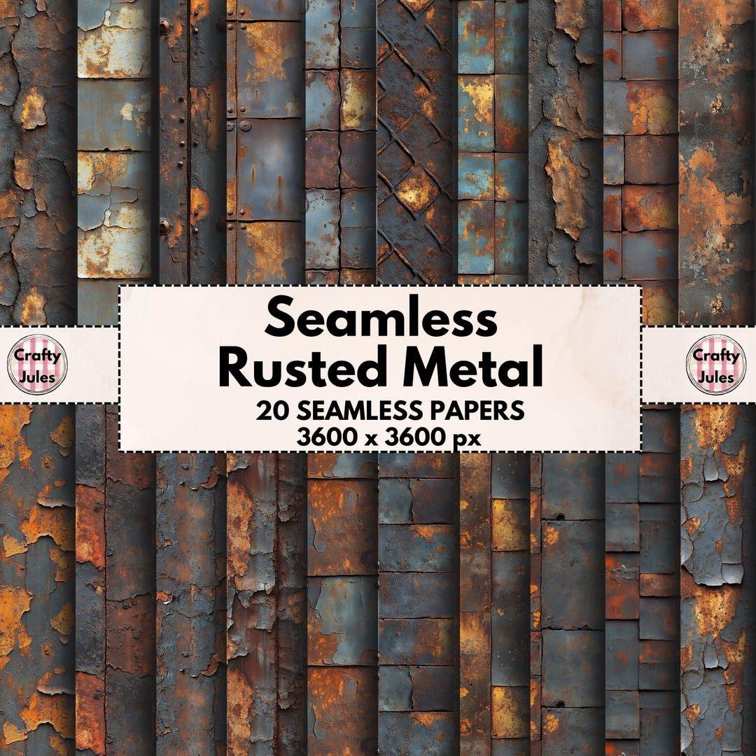 Rust Metla Pattern Rusty Metal Seamless Patterns: Printable Scrapbook Paper (12