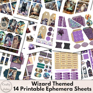Wizard Ephemera: Fantasy Scrapbook Embellishments (14 Digital Sheets)