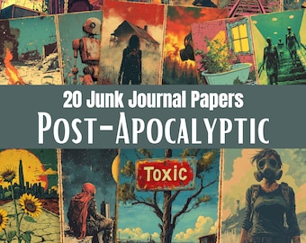 Post-Apocalyptic Junk Journal Papers, Sci-Fi Civilisation Scrapbook Pages, Digital Download