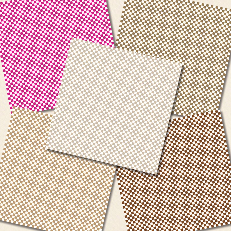 Small Checkerboard Seamless Patterns, 50 Colours, Scrapbook, Craft ...