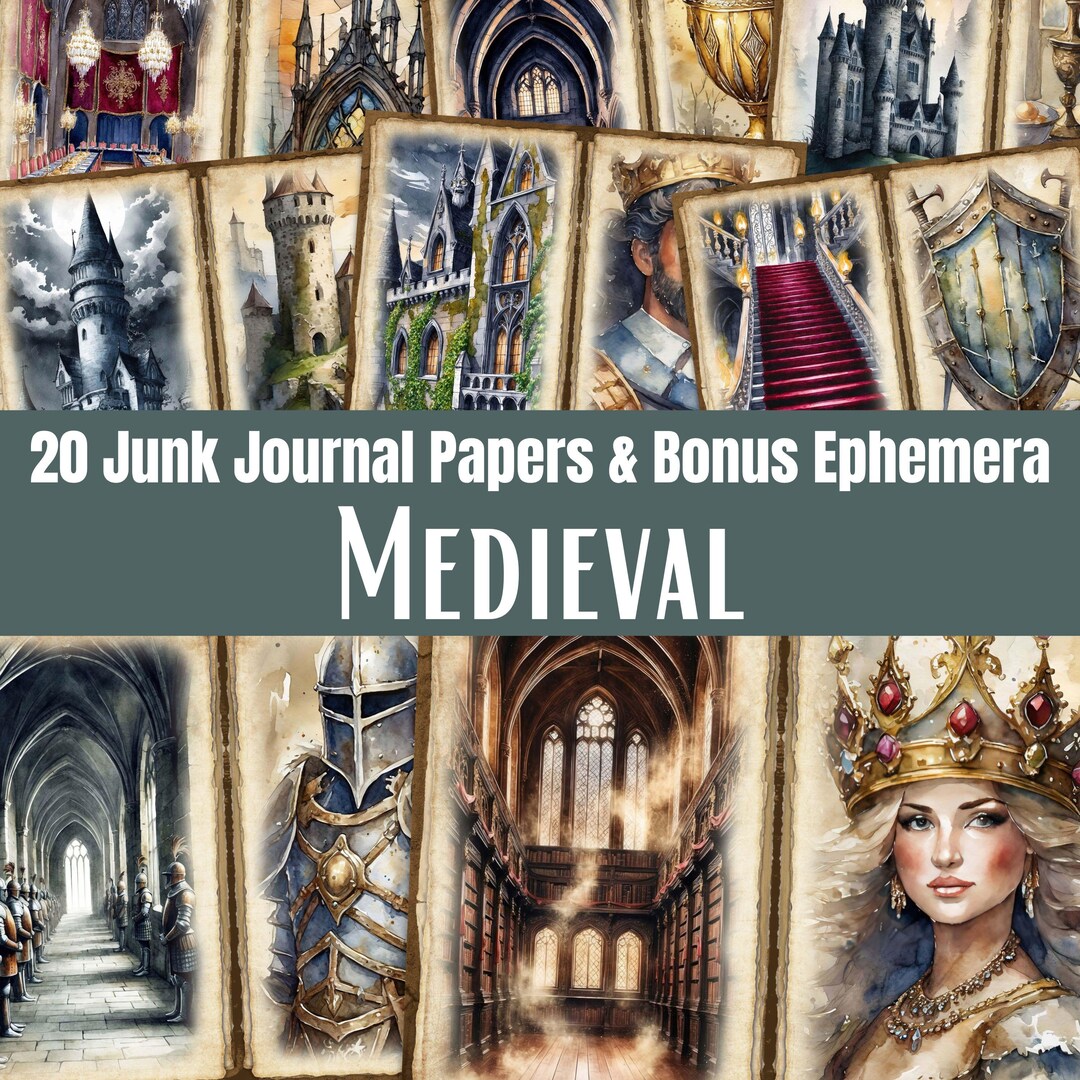 Medieval Junk Journal Pages and Ephemera, Middle Ages, Kingdom ...