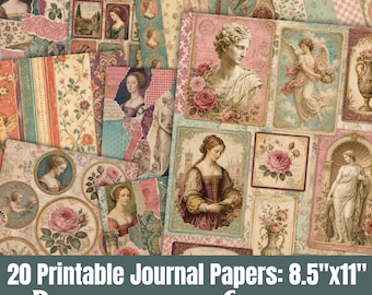 Renaissance Junk Journal Papers, Collage Sheets, Medieval Scrapbook Cut Apart Pages, Digital Download