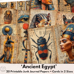 Ancient Egypt Digital Paper: Pharaohs, Gods, Motifs (Digital Download)