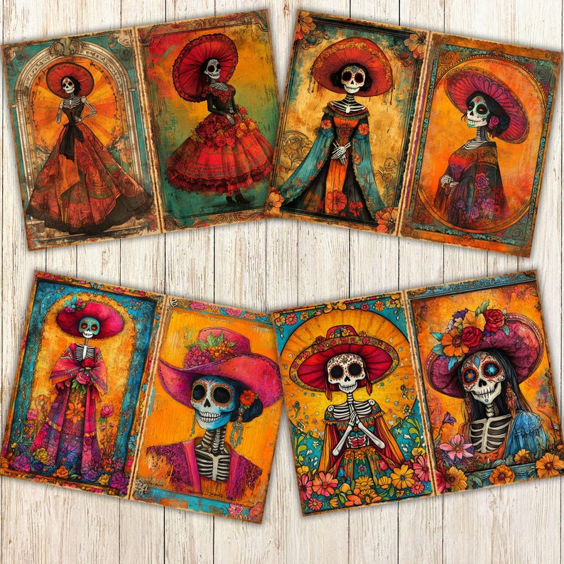 Day of the Dead Digital Junk Journal Papers – 20 Printable Pages ...