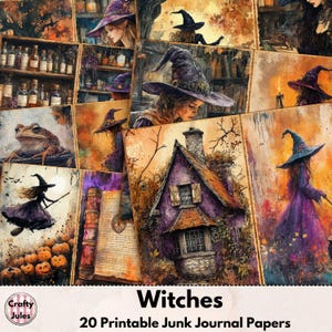 Witches Junk Journal Papers: Printable Grimoire Pages (Digital Download)
