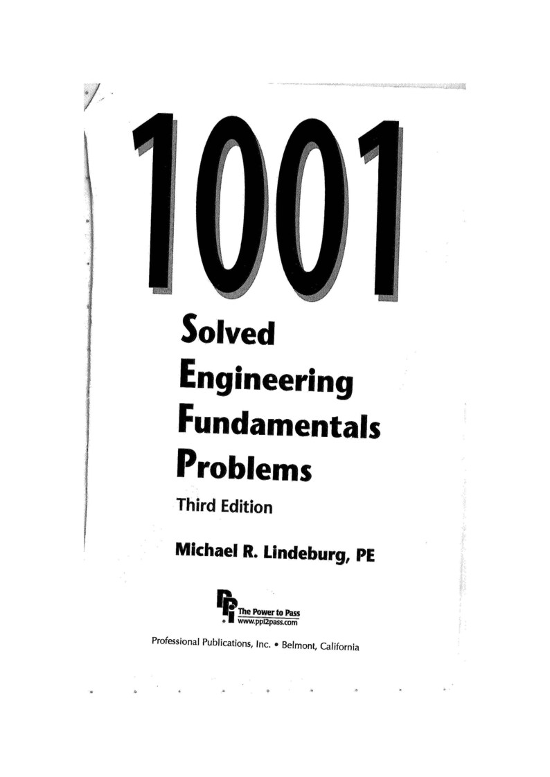 1001 Solved Engineering Fundamentals Problems 3rd Ed. by - Etsy