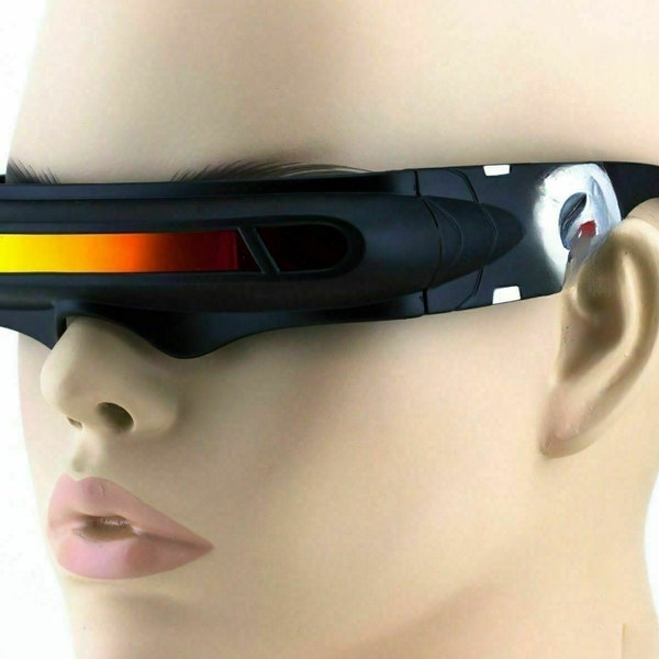 Cosplay Futuristic Cyclops XMEN Occhiali da sole a specchio arancione nero Space Alien