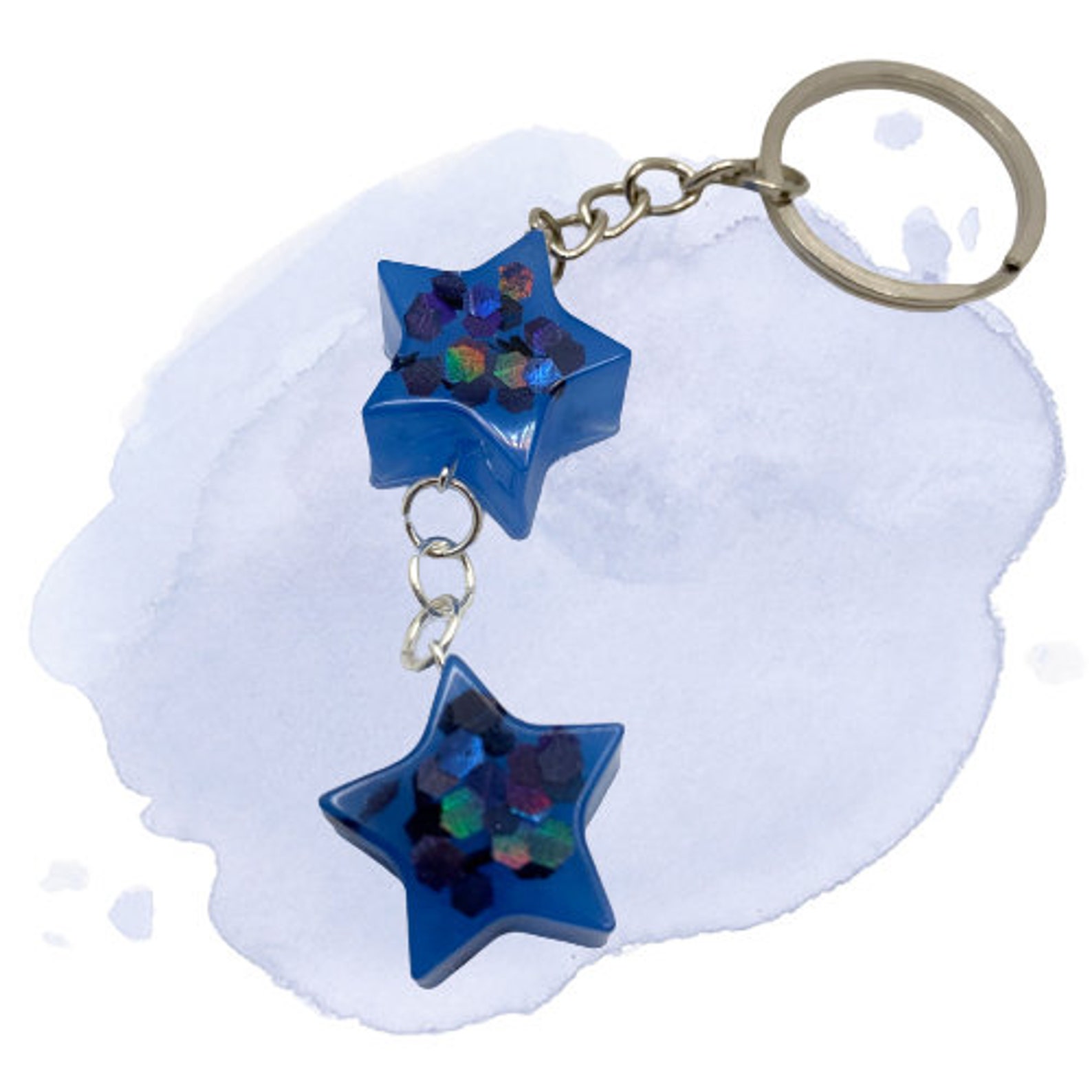 Royal Blue Glitter Star Keychain - Etsy