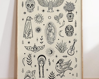 Virgen Maria Poster Mexican Culture Print: Mexico Folklore (Digital Download) - 10