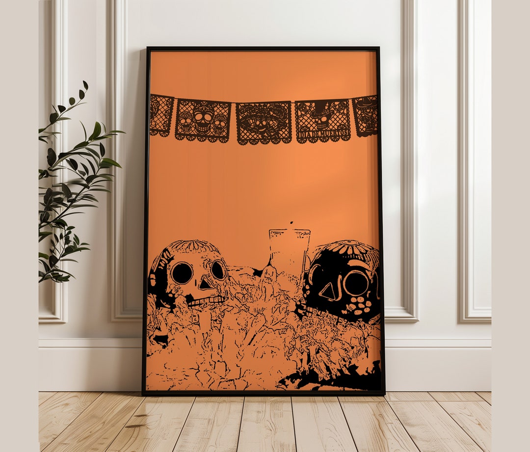 Calaveritas Print Dia De Muertos Wall Art Day of the Dead Wall Art ...
