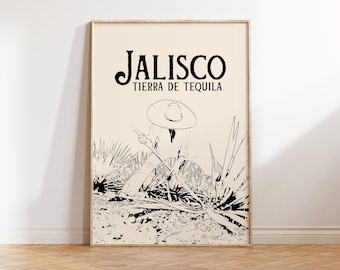 Jalisco Tierra de Tequila Print Jalisco Illustration Print Illustration Mexico Poster Mexican Guadalajara Jalisco Print Tequila Print, MX-4