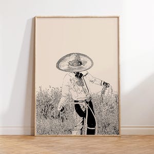 Charro Mexicano Print Chicano Printable Mexican Wall Art Folklore Print Mexican Cowboy Print Nuevo Mexico Art Mexican Print, MX-101