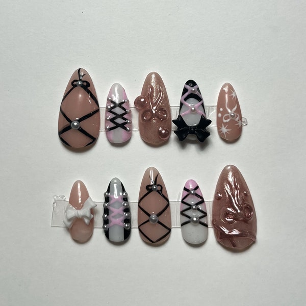 Ribbon Nails - Etsy