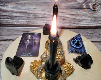 Spell Breaker & Binding Candle | Chime Candle | Break Hexes, Remove Magic, Stop Enemy Spells, Banishing Ritual, Hoodoo Protection Obeah