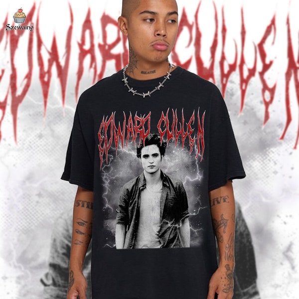 Edward Cullen Black Metal Shirt, The Twilight Saga Edward Cullen, Edward Cullen Vintage Bootleg Shirt, Robert Pattinson Shirt