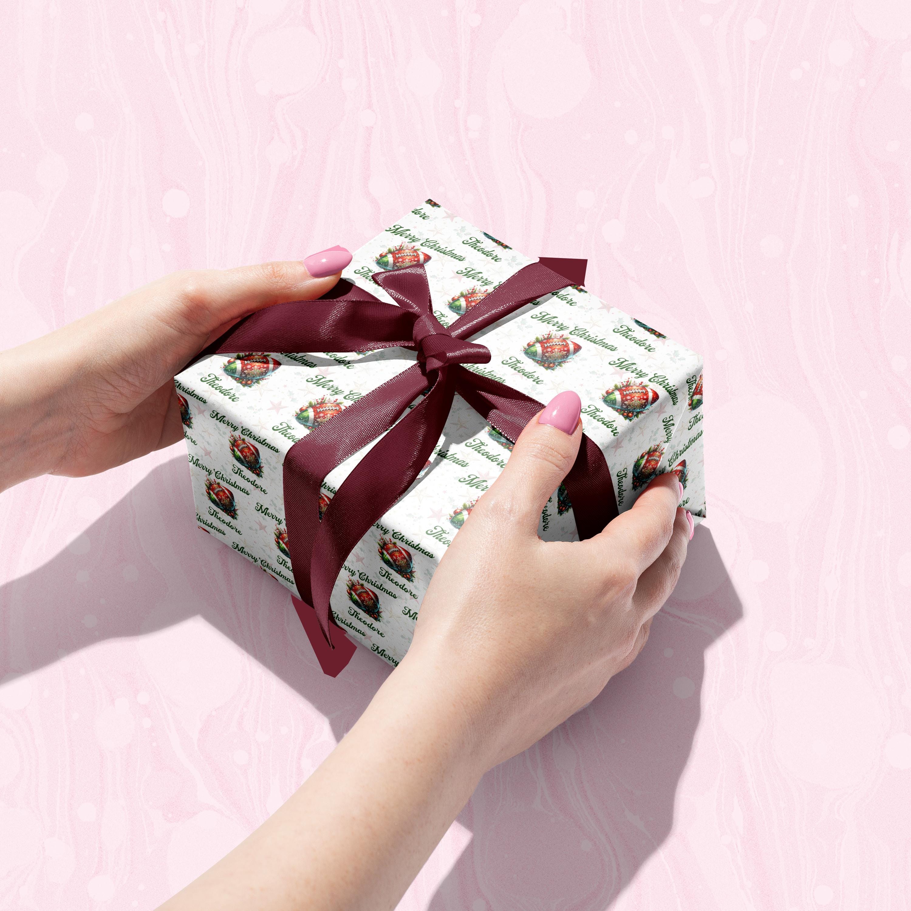 Personalized Football Fan Christmas Wrapping Paper For Football Lovers Christmas Wrap For Sports Fan Xmas Wrap Personal Football Player Gift