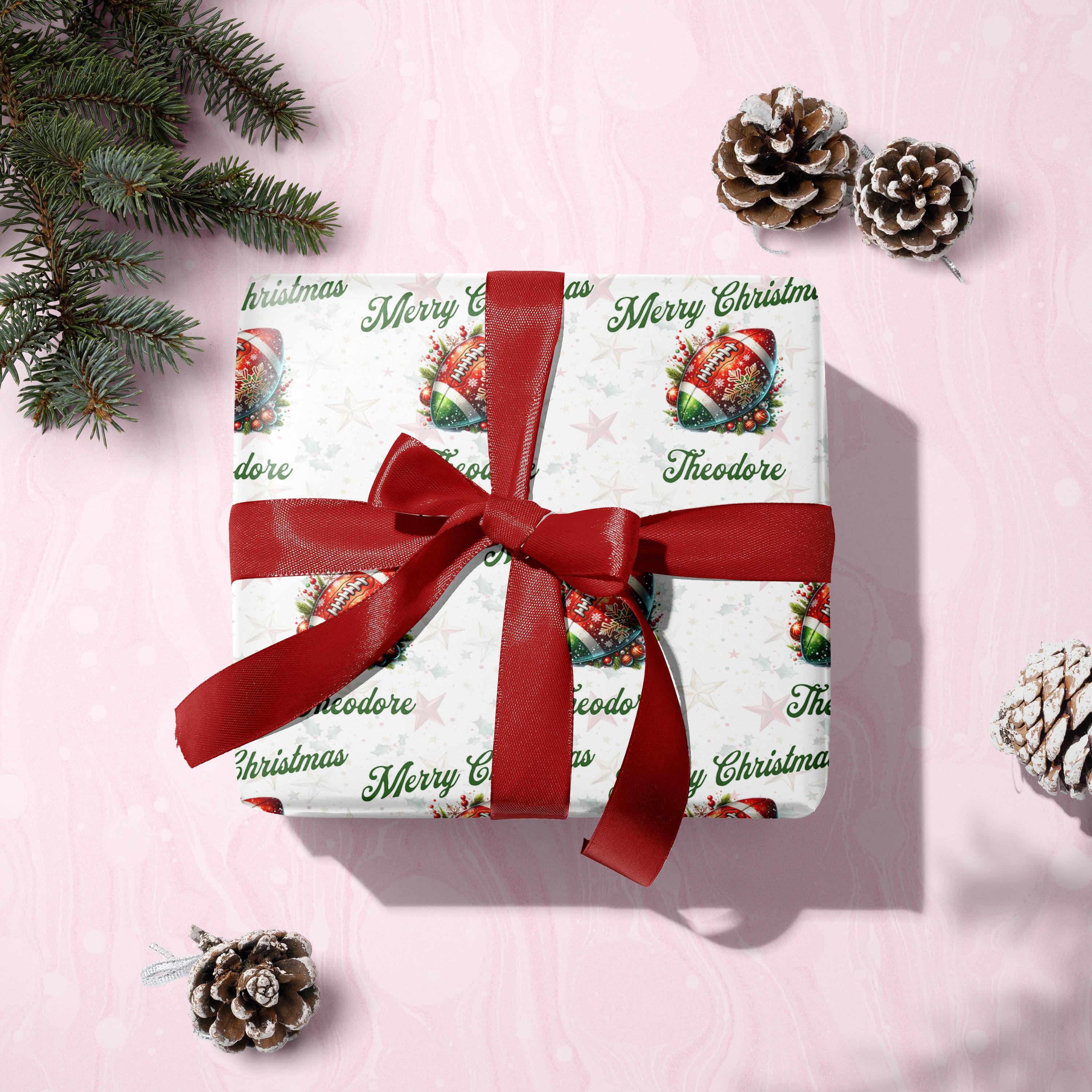 Personalized Football Fan Christmas Wrapping Paper For Football Lovers Christmas Wrap For Sports Fan Xmas Wrap Personal Football Player Gift