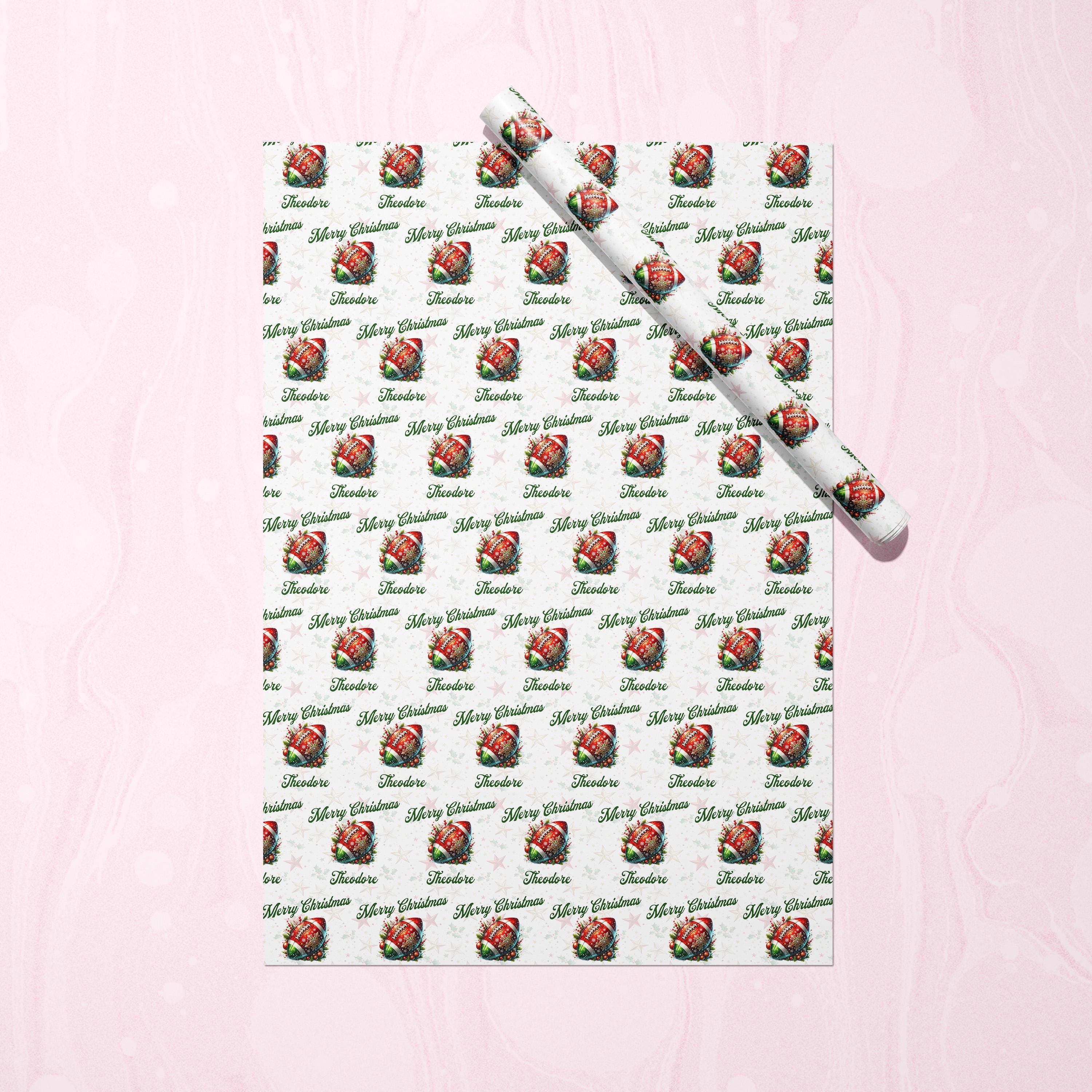 Personalized Football Fan Christmas Wrapping Paper For Football Lovers Christmas Wrap For Sports Fan Xmas Wrap Personal Football Player Gift