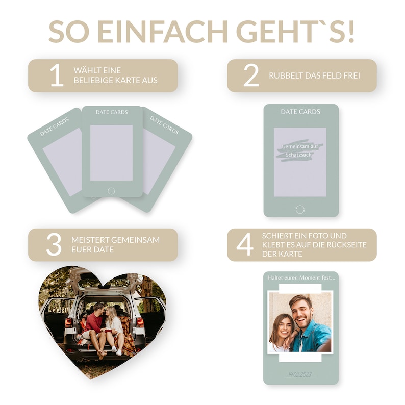 DATE CARDS - Das Kartenspiel für Paare, Geschenkidee Paare, Weihnachtsgeschenk, Valentinstag, Geschenkidee für sie & ihn bild 4