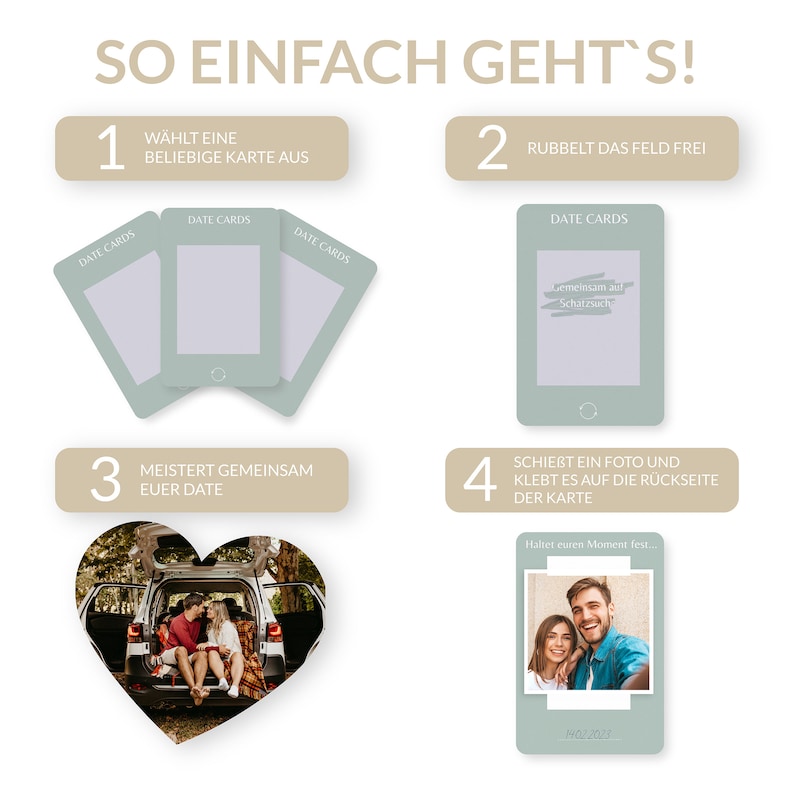 DATE CARDS Das Kartenspiel für Paare, Geschenkidee Paare, Weihnachtsgeschenk, Valentinstag, Geschenkidee für sie & ihn Bild 4