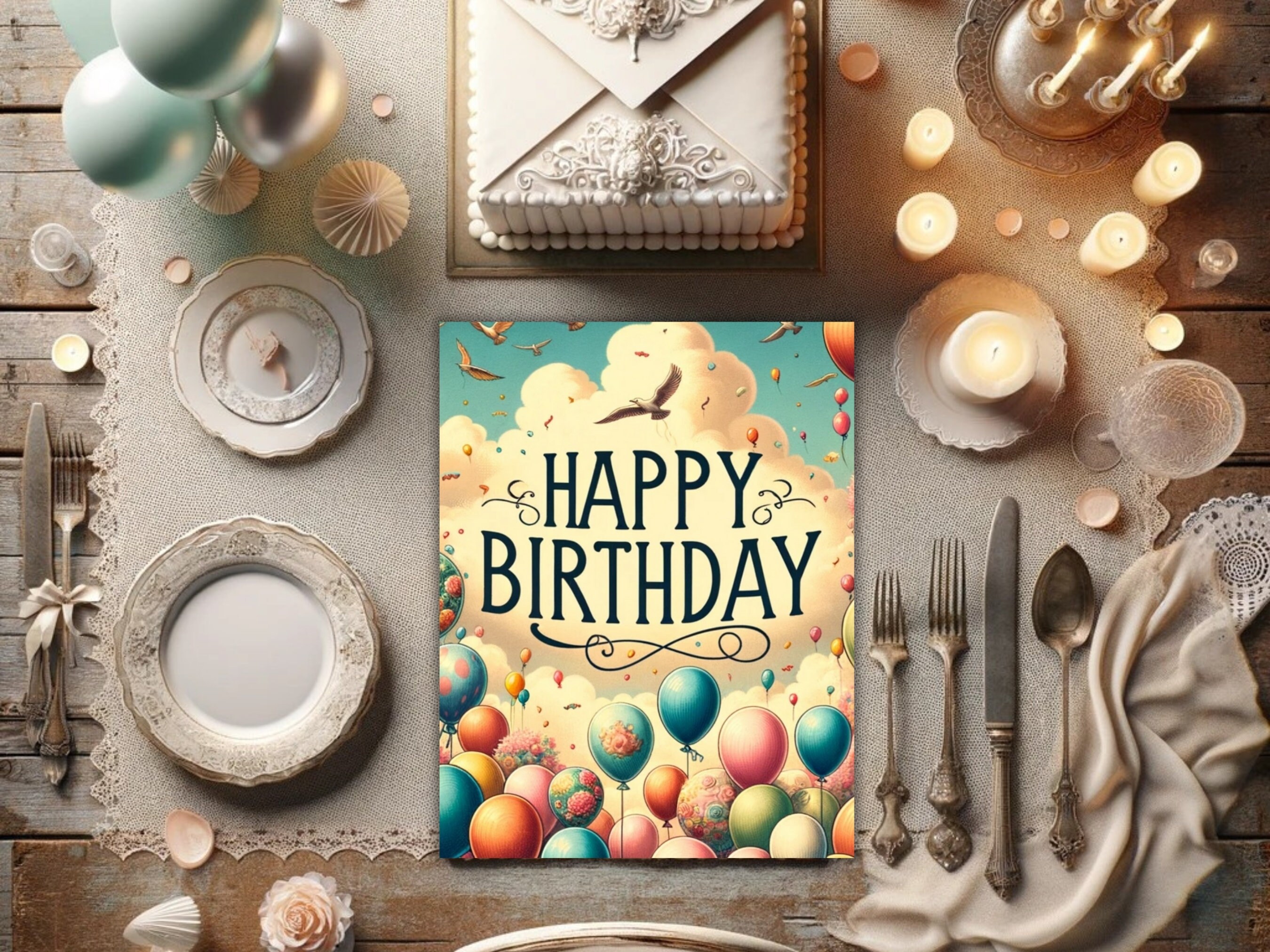 Vintage Birthday Card , Printable Birthday Greeting , Birthday Card ...