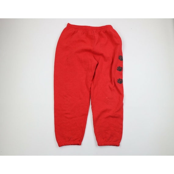 90s Streetwear Mens XL Faded Paw Print Sweatpants… - image 1