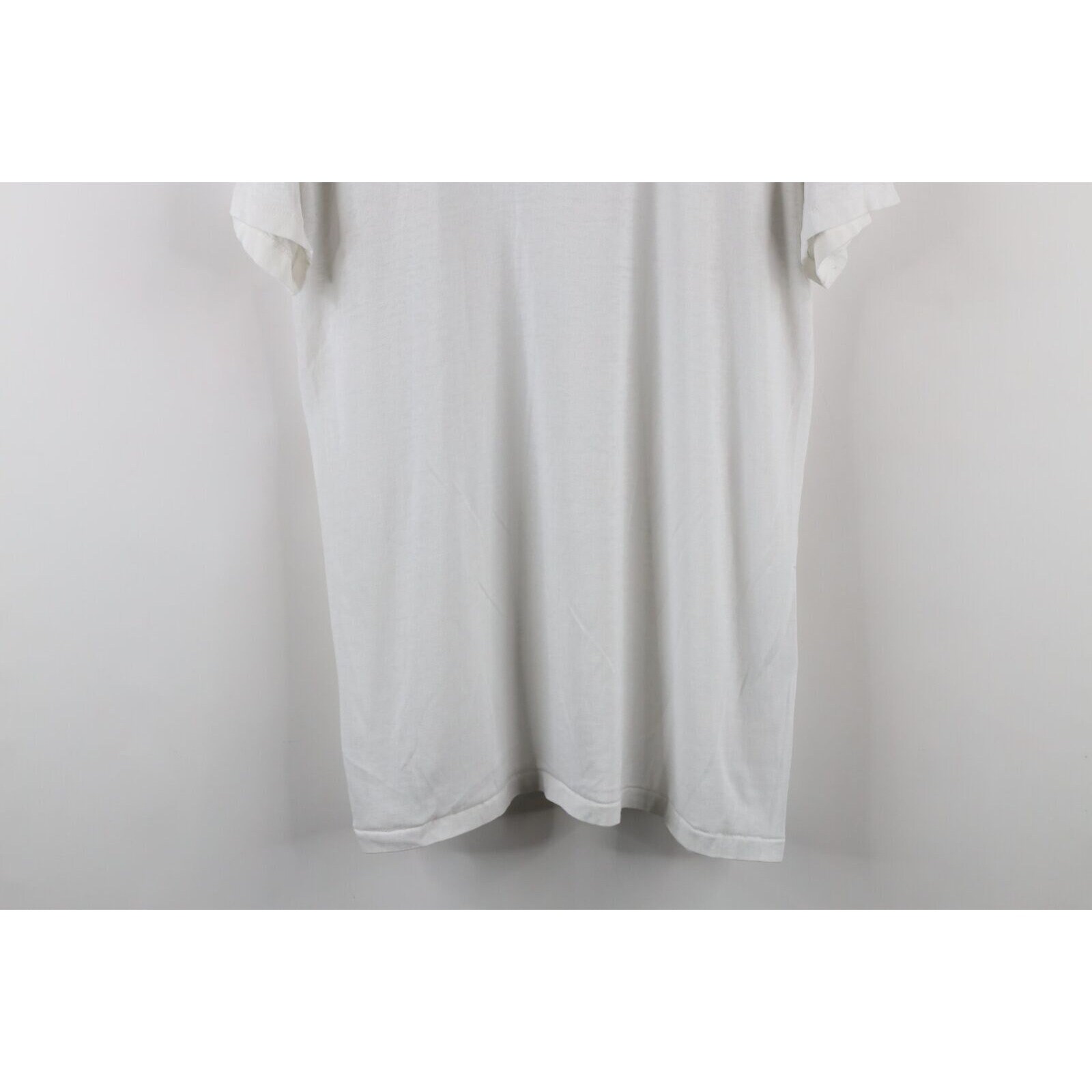 70s Streetwear Mens Size 42 Blank Thin Sheer V-neck T-shirt 70s Streetwear Mens Size 42 Blank Thin Sheer V-neck T-shirt