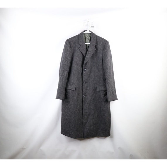 60s 70s Rockabilly Mens 40R Wool Herringbone Over… - image 1