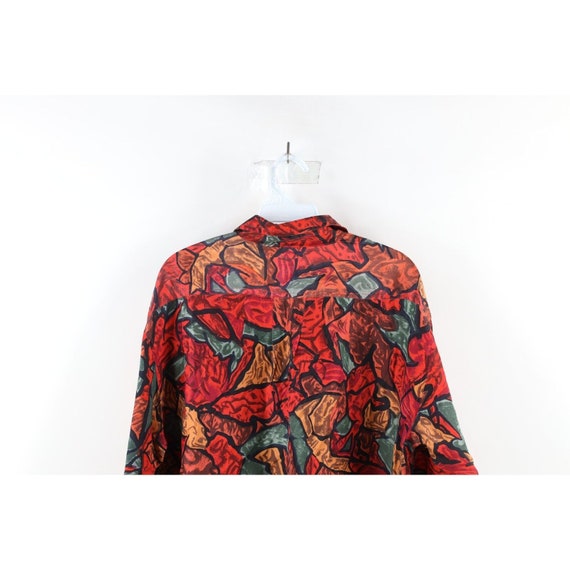 90s Streetwear Womens Medium Silk Abstract Flower… - image 7