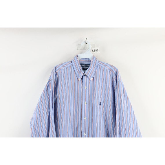 NOS Vintage 90s Ralph Lauren Mens Medium Striped … - image 2