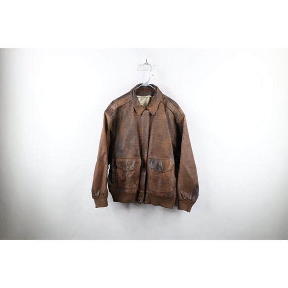 Vintage 90s leather bomber, - Gem