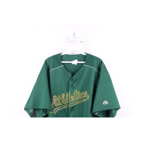 90s Majestic Mens 4XL Spell Out Oakland Athletics… - image 2