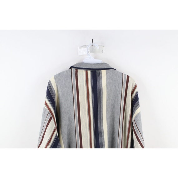 90s Streetwear Mens XL Distressed Striped Collare… - image 9