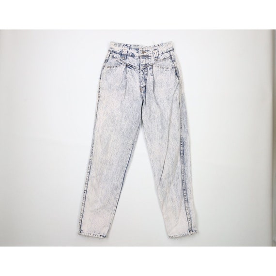 90s Streetwear Womens 26 Distressed Acid Wash Ple… - image 1