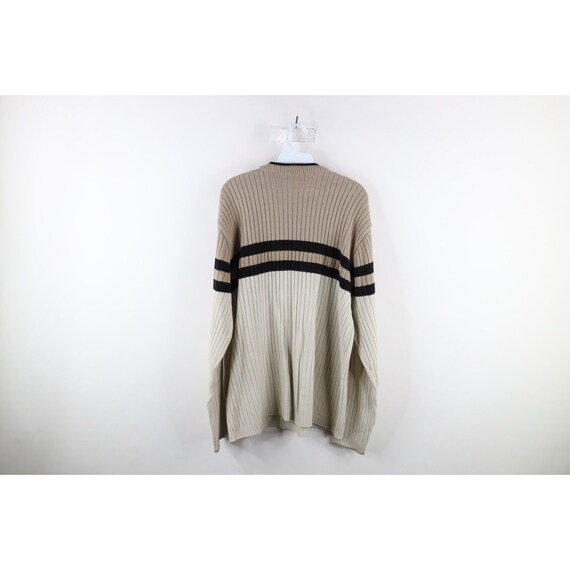 90s Streetwear Mens XL Striped Chunky Ribbed Knit… - image 5