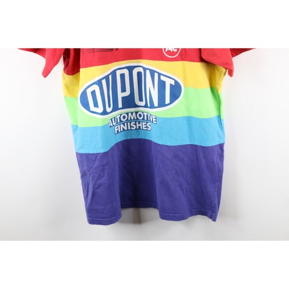 90s NASCAR Mens XL Faded Spell Out Rainbow Jeff G… - image 3