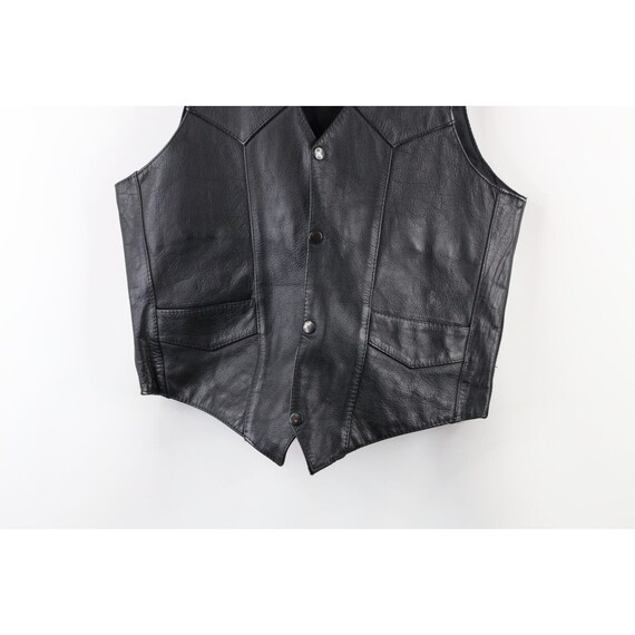 90s Streetwear Mens Medium Distressed Leather Mot… - image 3