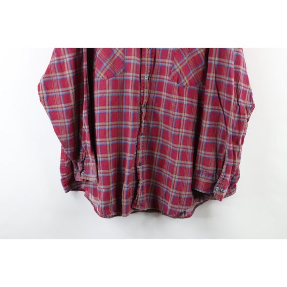 90s Dickies Mens 3XL Distressed Collared Flannel … - image 3